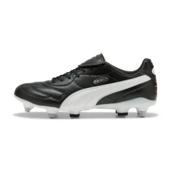 PUMA King Liga IJzeren-Nop Voetbalschoenen (SG) Zwart Wit Zilver