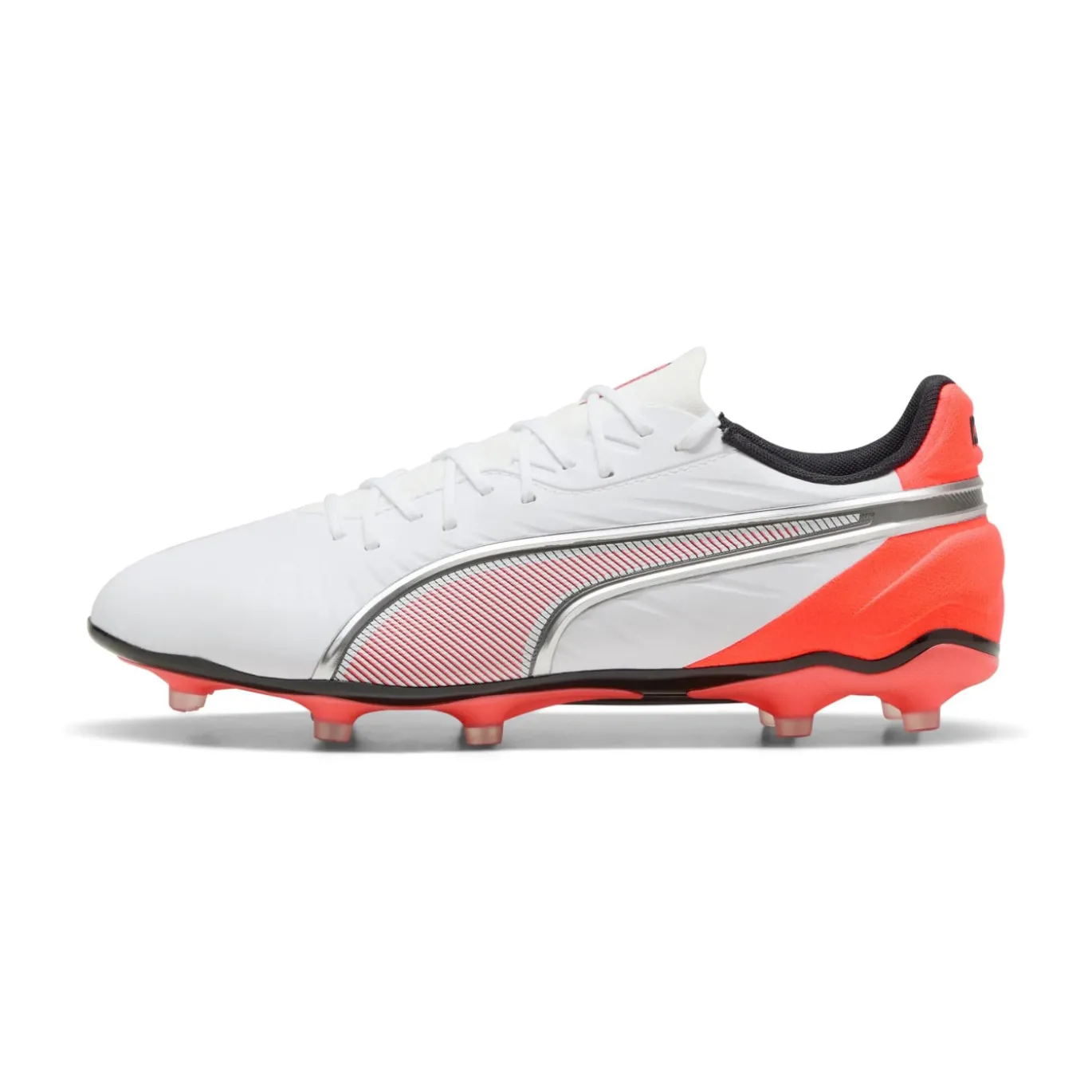 PUMA King Match Gras / Kunstgras Voetbalschoenen (MG) Wit Felrood Zwart