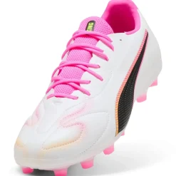 PUMA King 20 Match Gras / Kunstgras Voetbalschoenen (MG) Wit Felroze Blauw Geel