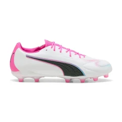 PUMA King 20 Match Gras / Kunstgras Voetbalschoenen (MG) Wit Felroze Blauw Geel