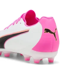 PUMA King 20 Match Gras / Kunstgras Voetbalschoenen (MG) Wit Felroze Blauw Geel