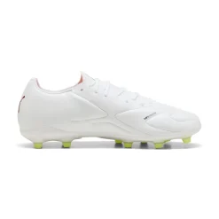 PUMA King 20 Match Gras / Kunstgras Voetbalschoenen (MG) Wit Felrood Neongeel