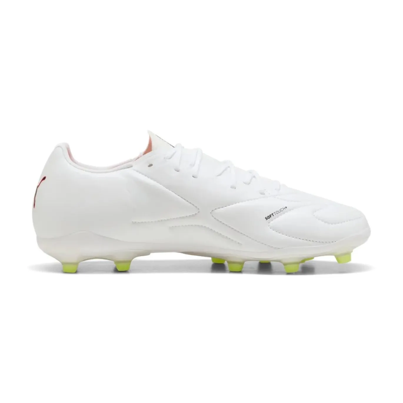 PUMA King 20 Match Gras / Kunstgras Voetbalschoenen (MG) Wit Felrood Neongeel