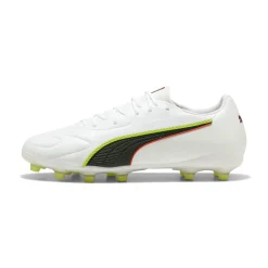 PUMA King 20 Match Gras / Kunstgras Voetbalschoenen (MG) Wit Felrood Neongeel