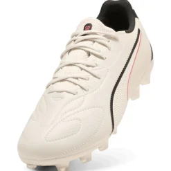 PUMA King 20 Match Gras / Kunstgras Voetbalschoenen (MG) Kids Gebroken Wit Zwart Rood