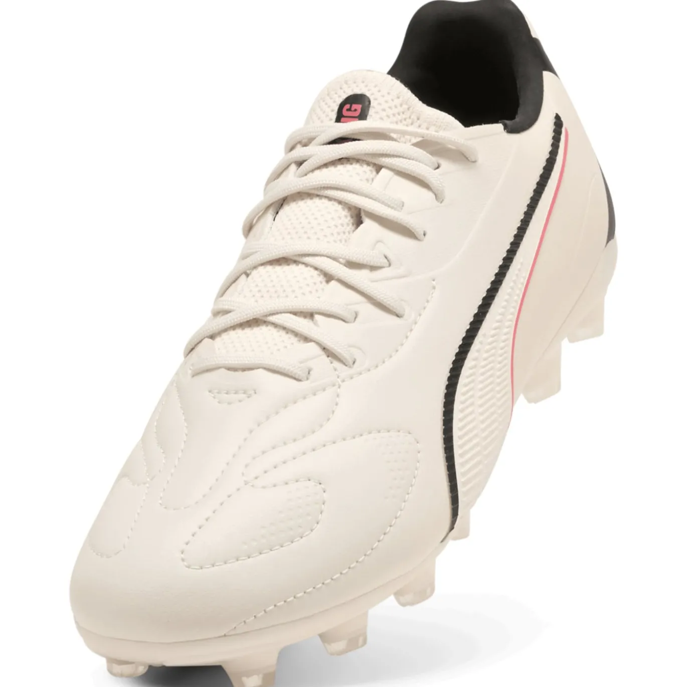 PUMA King 20 Match Gras / Kunstgras Voetbalschoenen (MG) Kids Gebroken Wit Zwart Rood