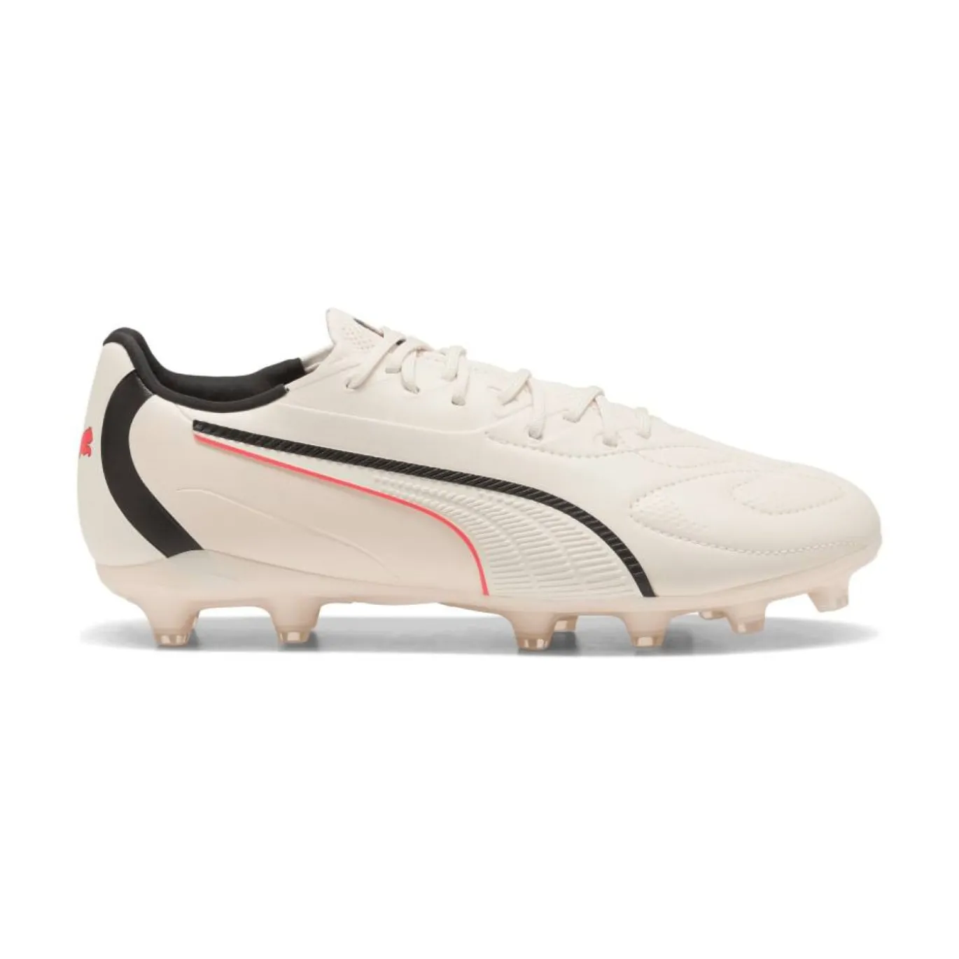 PUMA King 20 Match Gras / Kunstgras Voetbalschoenen (MG) Kids Gebroken Wit Zwart Rood