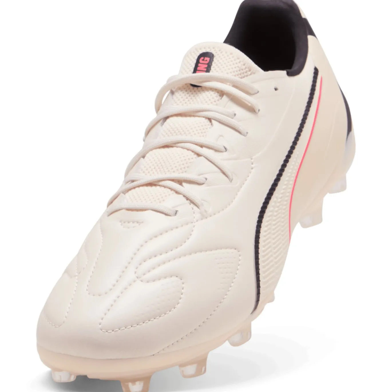 PUMA King 20 Match Gras / Kunstgras Voetbalschoenen (MG) Gebroken Wit Zwart Rood