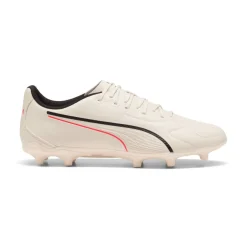 PUMA King 20 Play Gras / Kunstgras Voetbalschoenen (MG) Gebroken Wit Zwart Rood