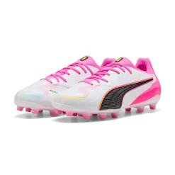 PUMA King 20 Pro Gras / Kunstgras Voetbalschoenen (MG) Wit Felroze Blauw Geel
