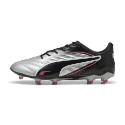 PUMA King Pro Gras / Kunstgras Voetbalschoenen (MG) Zilver Zwart Roze