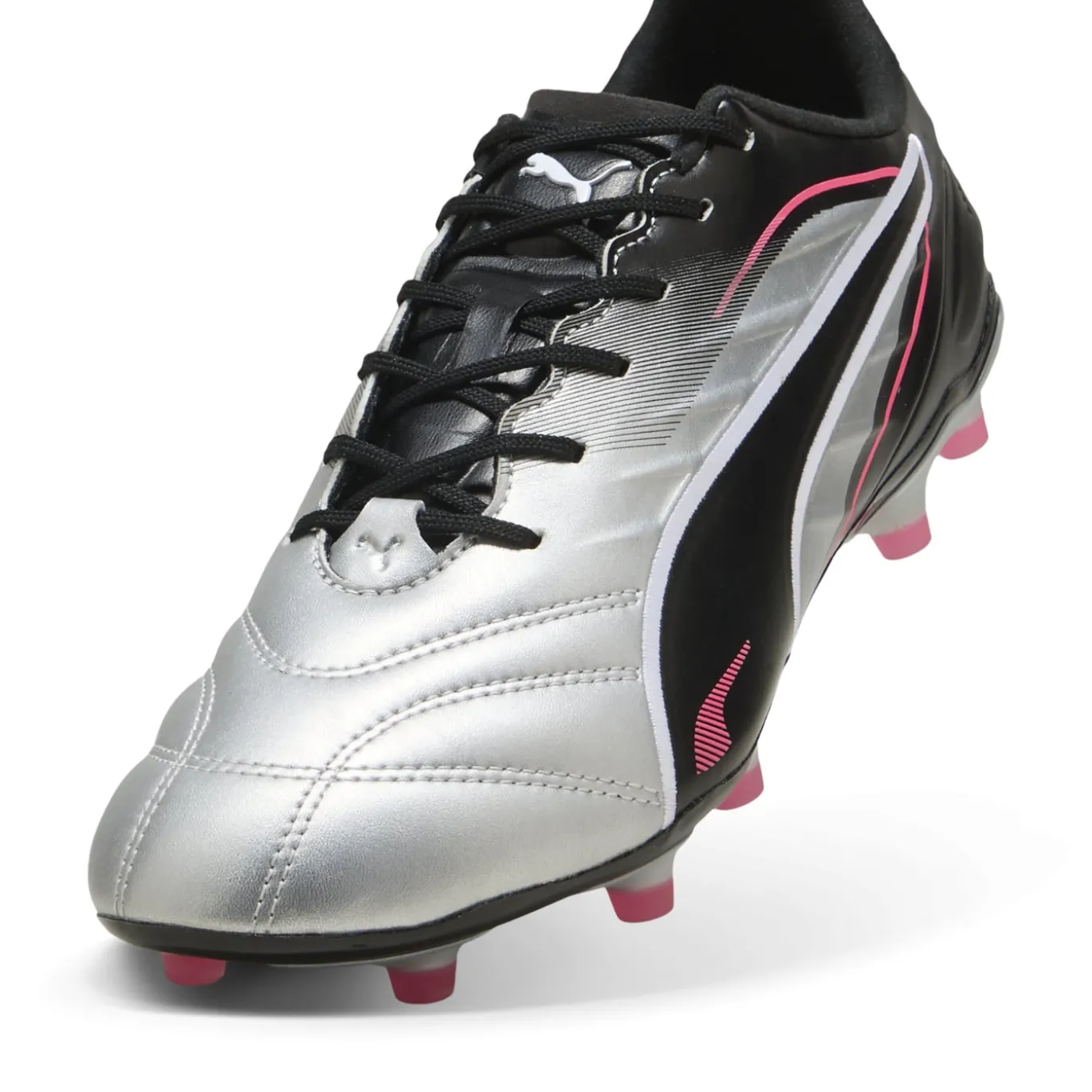 PUMA King Pro Gras / Kunstgras Voetbalschoenen (MG) Zilver Zwart Roze
