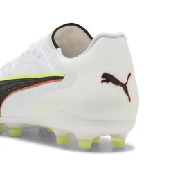 PUMA King 20 Pro Gras / Kunstgras Voetbalschoenen (MG) Wit Felrood Neongeel