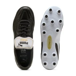 PUMA King Top Gras / Kunstgras Voetbalschoenen (MG) Zwart Goud Wit