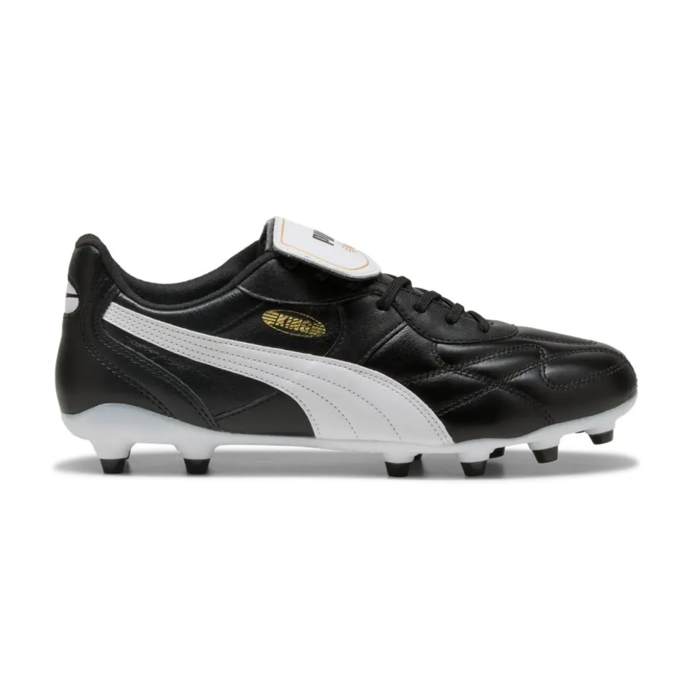 PUMA King Top Gras / Kunstgras Voetbalschoenen (MG) Zwart Goud Wit