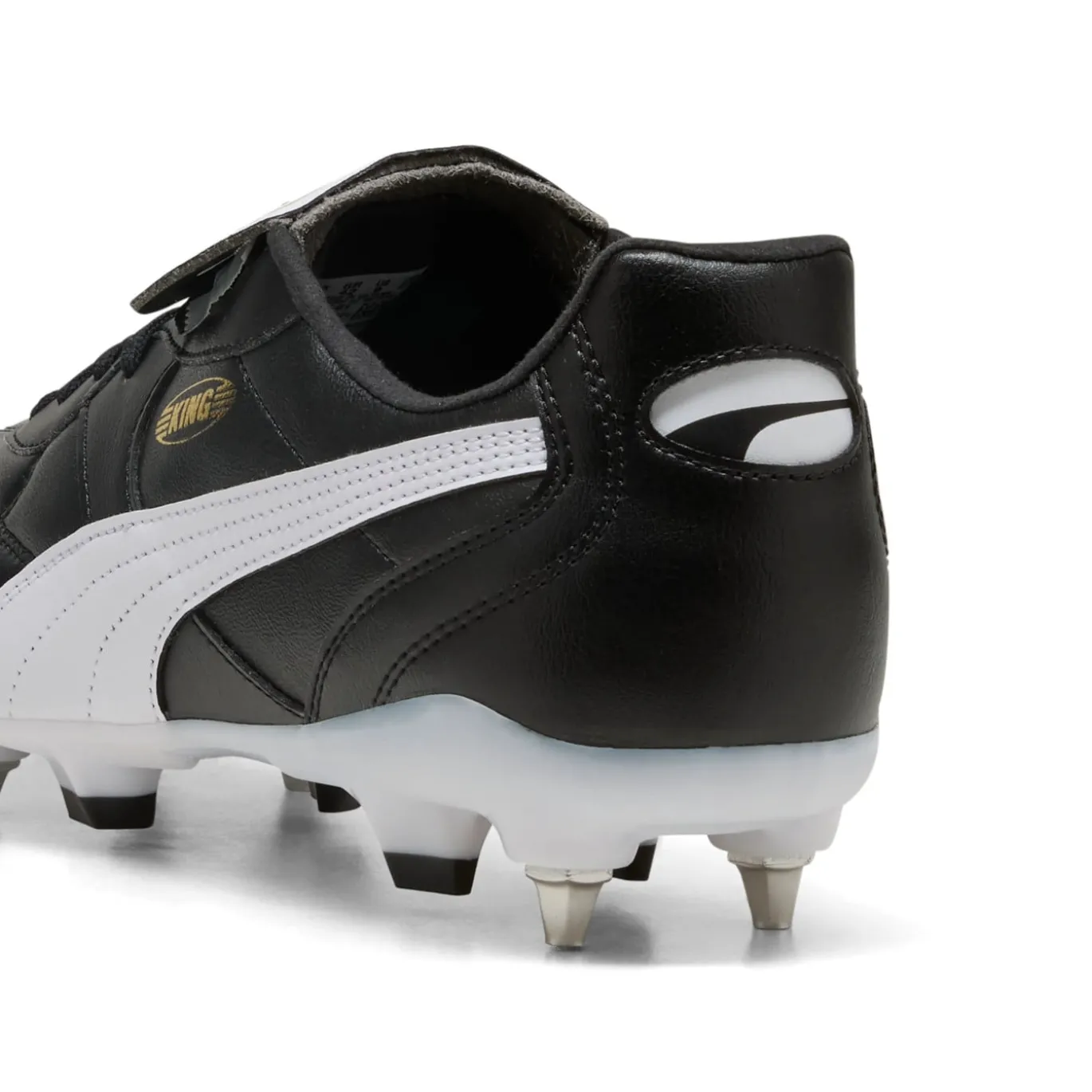 PUMA King Top IJzeren-Nop Voetbalschoenen (SG) Zwart Wit Goud
