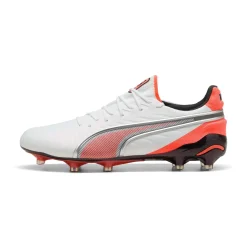 PUMA King Ultimate Gras / Kunstgras Voetbalschoenen (MG) Wit Felrood Zwart