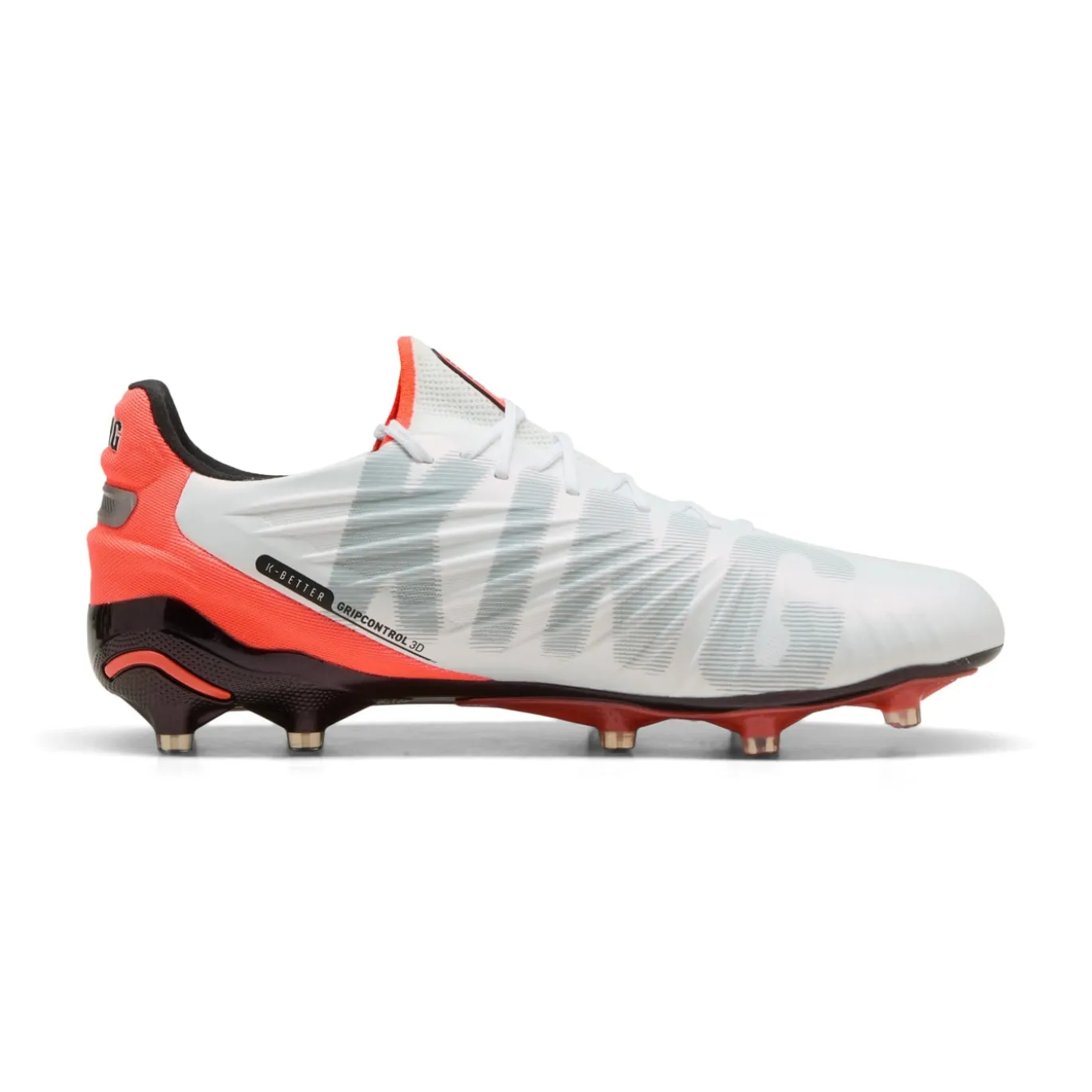 PUMA King Ultimate Gras / Kunstgras Voetbalschoenen (MG) Wit Felrood Zwart