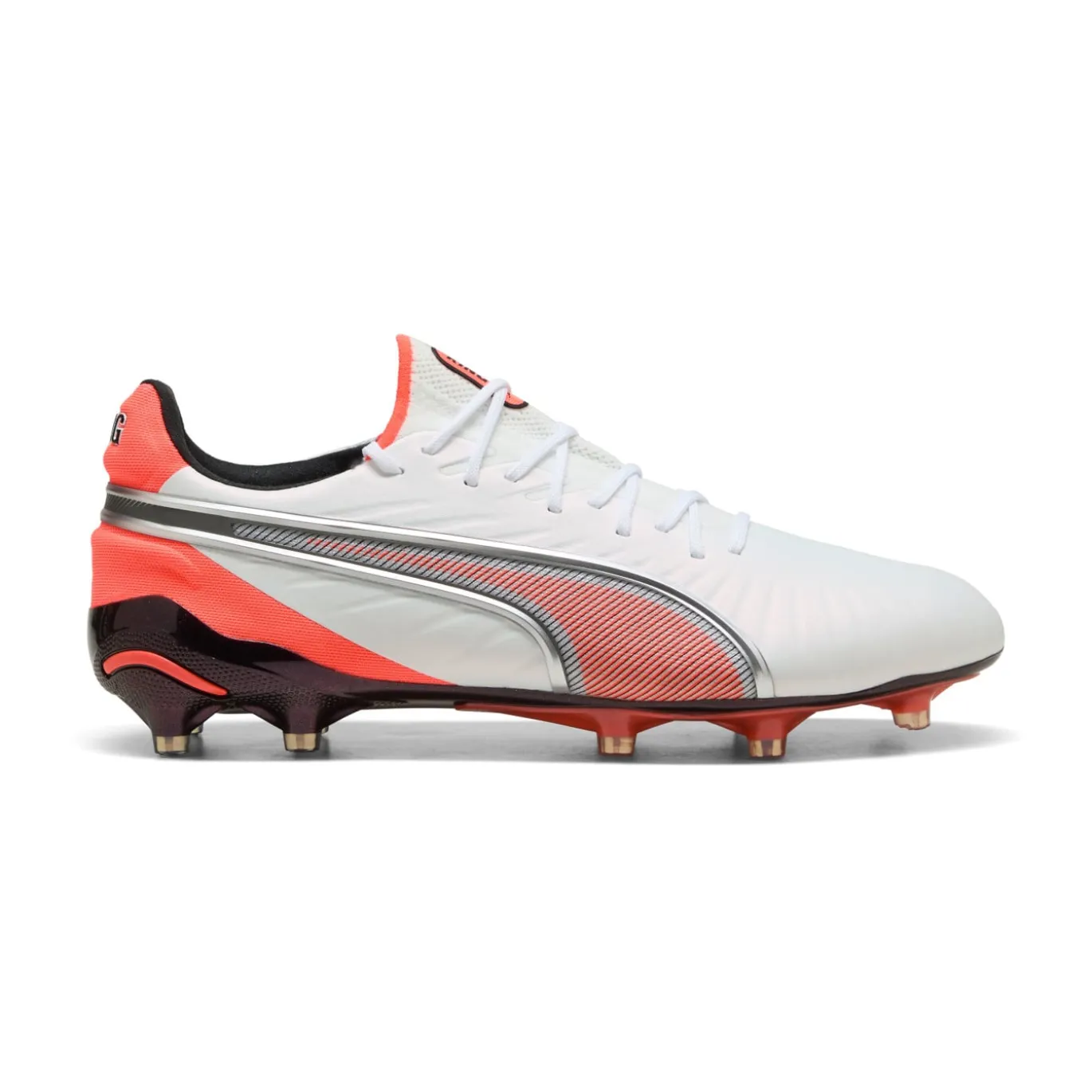 PUMA King Ultimate Gras / Kunstgras Voetbalschoenen (MG) Wit Felrood Zwart