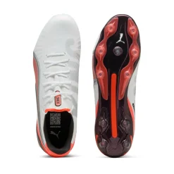PUMA King Ultimate Gras / Kunstgras Voetbalschoenen (MG) Wit Felrood Zwart