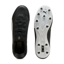 PUMA King 20 Ultimate Gras / Kunstgras Voetbalschoenen (MG) Zwart Wit Goud