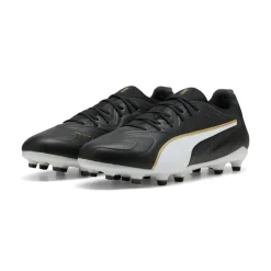 PUMA King 20 Ultimate Gras / Kunstgras Voetbalschoenen (MG) Zwart Wit Goud
