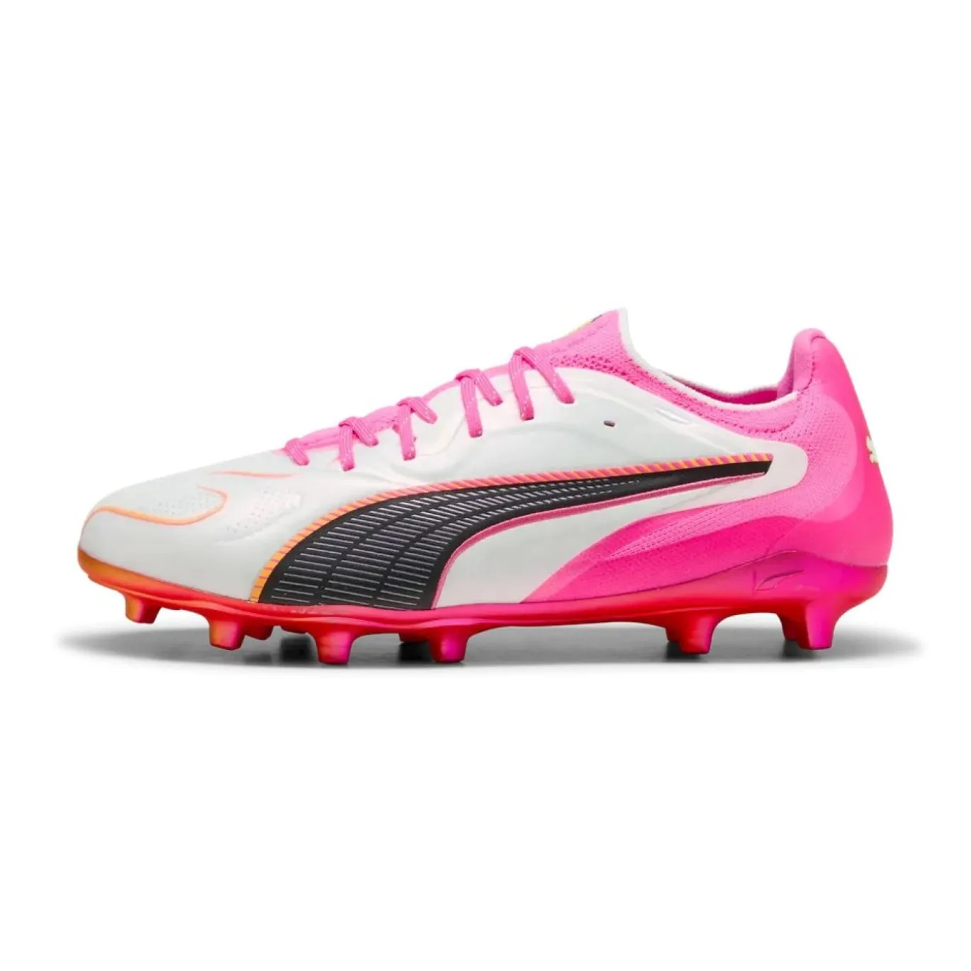 PUMA King 20 Ultimate Gras / Kunstgras Voetbalschoenen (MG) Wit Felroze Blauw Geel