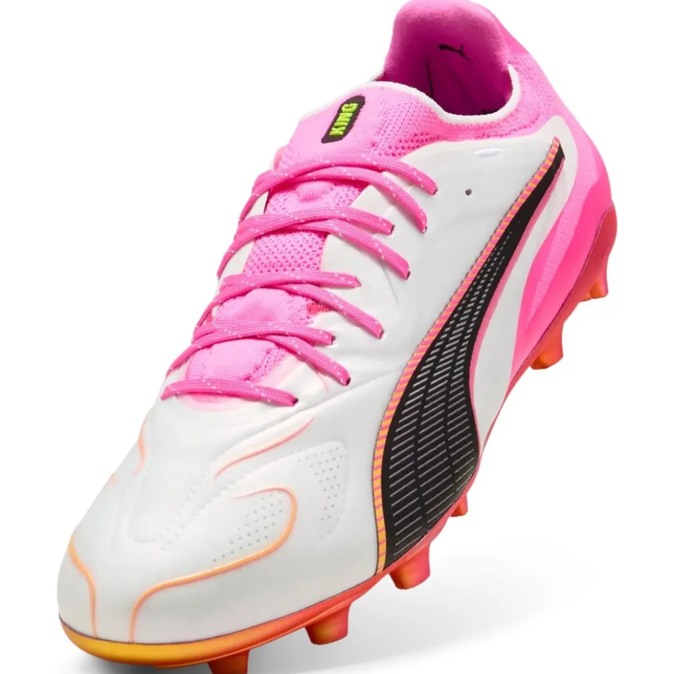 PUMA King 20 Ultimate Gras / Kunstgras Voetbalschoenen (MG) Wit Felroze Blauw Geel