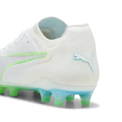 PUMA KING 20 Ultimate Gras / Kunstgras Voetbalschoenen (MG) Wit Felblauw Felgroen Zilver
