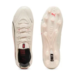 PUMA King 20 Ultimate Gras / Kunstgras Voetbalschoenen (MG) Gebroken Wit Zwart Rood