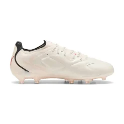 PUMA King 20 Ultimate Gras / Kunstgras Voetbalschoenen (MG) Gebroken Wit Zwart Rood