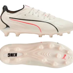 PUMA King 20 Ultimate Gras / Kunstgras Voetbalschoenen (MG) Gebroken Wit Zwart Rood