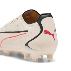PUMA King 20 Ultimate Gras / Kunstgras Voetbalschoenen (MG) Gebroken Wit Zwart Rood