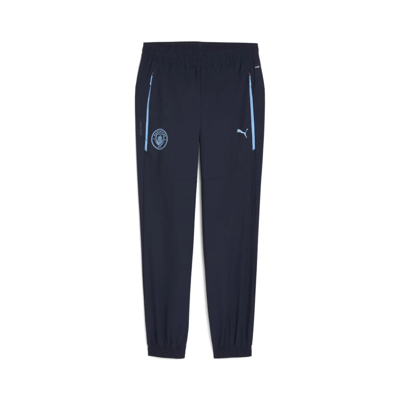 PUMA Manchester City Pumatech Trainingsbroek Woven 2025-2026 Donkerblauw Lichtblauw
