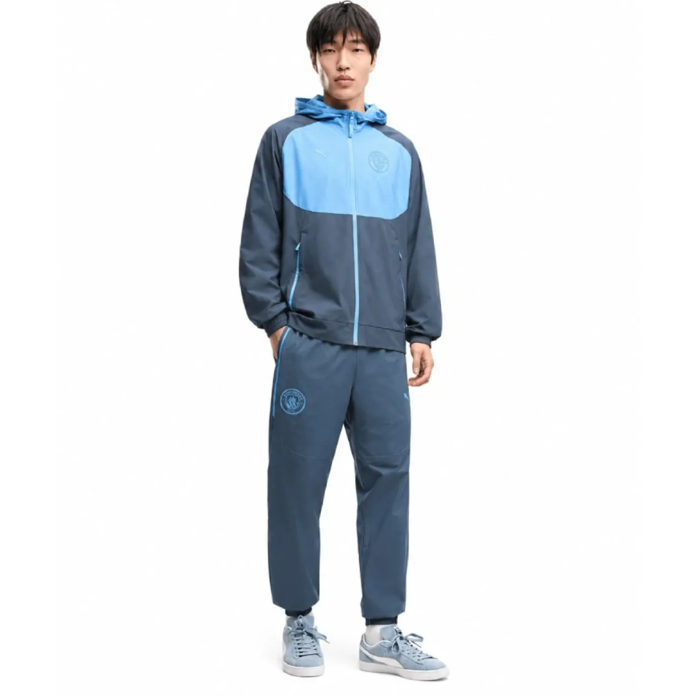 PUMA Manchester City Pumatech Woven Trainingspak 2026-2027 Donkerblauw Blauw