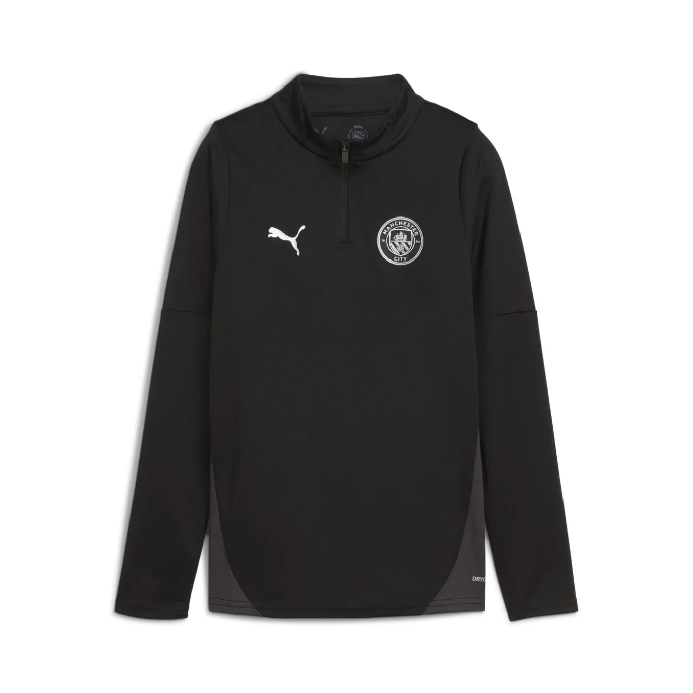 PUMA Manchester City Trainingspak 1/4-Zip 2025-2026 Kids Zwart Zilver