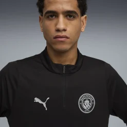 PUMA Manchester City Trainingstrui 1/4-Zip 2025-2026 Zwart Zilver