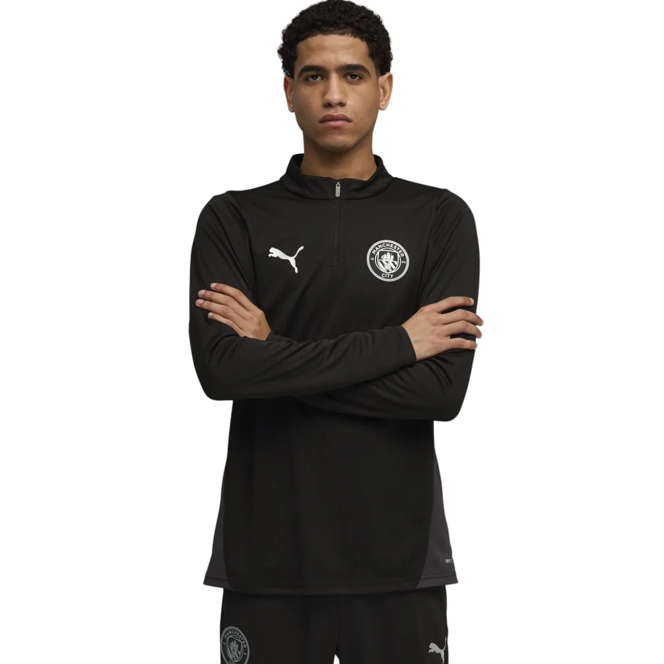 PUMA Manchester City Trainingstrui 1/4-Zip 2025-2026 Zwart Zilver