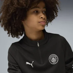 PUMA Manchester City Trainingstrui 1/4-Zip 2025-2026 Kids Zwart Zilver