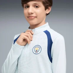 PUMA Manchester City Trainingstrui 1/4-Zip 2026-2027 Kids Lichtblauw Donkerblauw