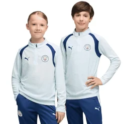 PUMA Manchester City Trainingstrui 1/4-Zip 2026-2027 Kids Lichtblauw Donkerblauw
