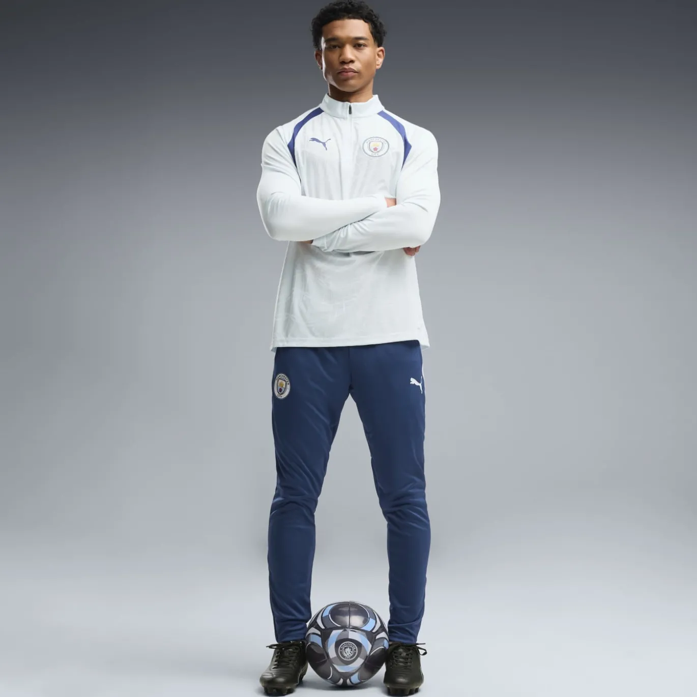 PUMA Manchester City Trainingstrui 1/4-Zip 2026-2027 Lichtblauw Donkerblauw