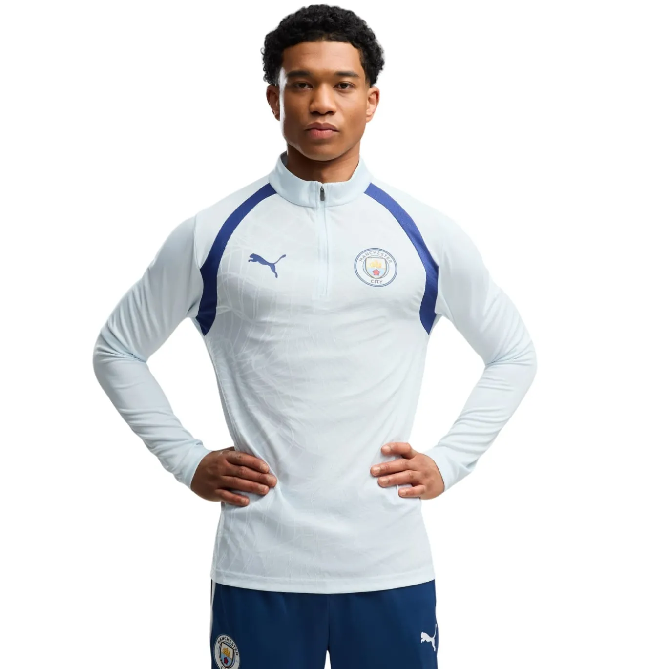 PUMA Manchester City Trainingstrui 1/4-Zip 2026-2027 Lichtblauw Donkerblauw