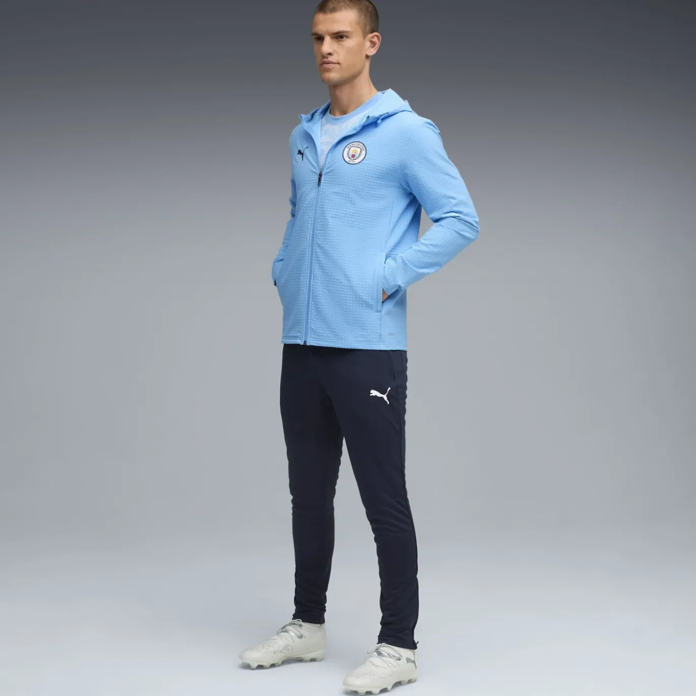 PUMA Manchester City Trainingsbroek 2025-2026 Donkerblauw Wit