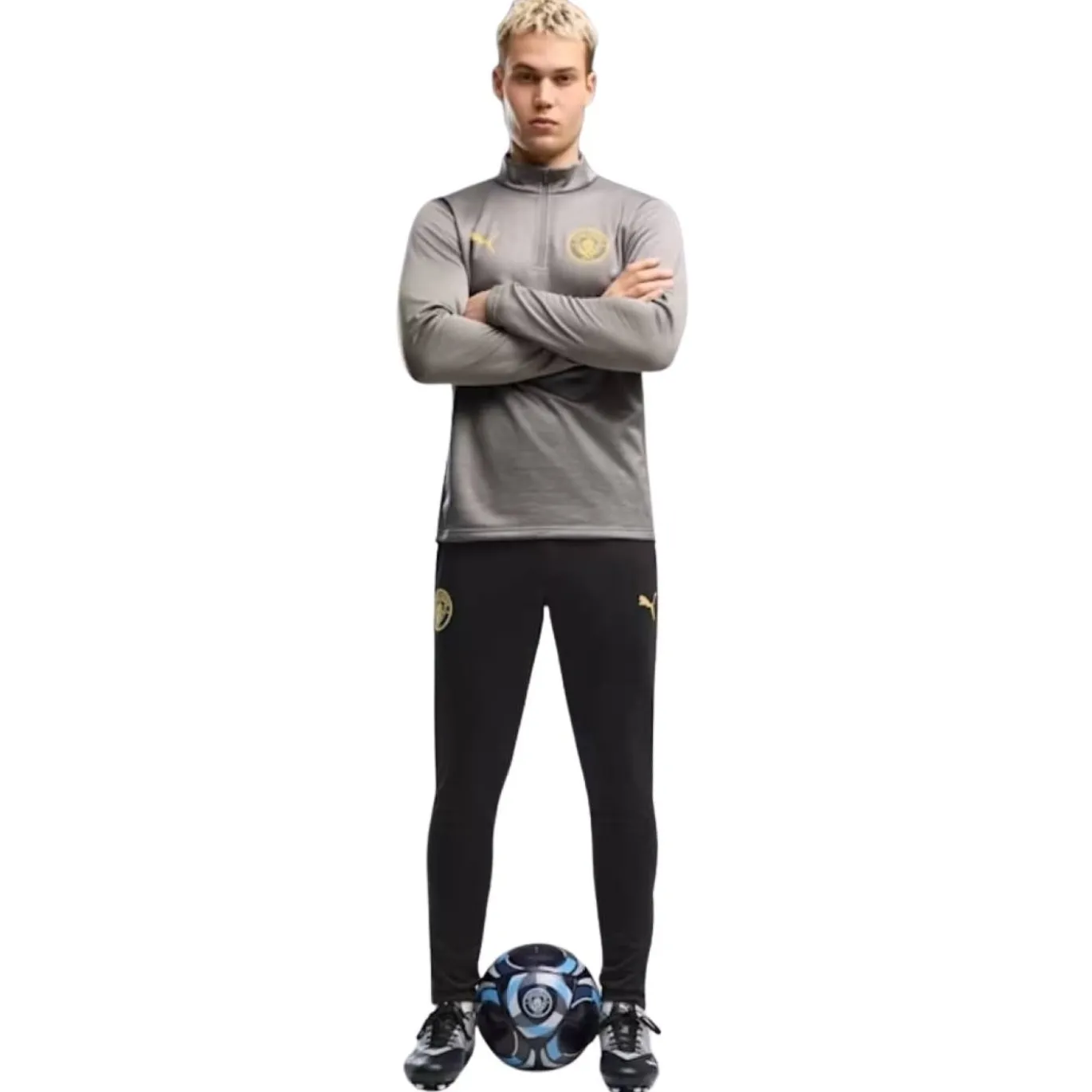 PUMA Manchester City Trainingsbroek 2026-2027 Zwart Donkergrijs Goud