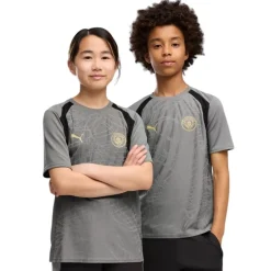 PUMA Manchester City Trainingsshirt 2026-2027 Kids Donkergrijs Zwart Goudgeel