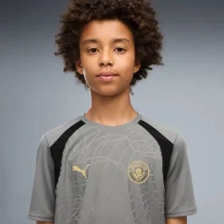 PUMA Manchester City Trainingsshirt 2026-2027 Kids Donkergrijs Zwart Goudgeel