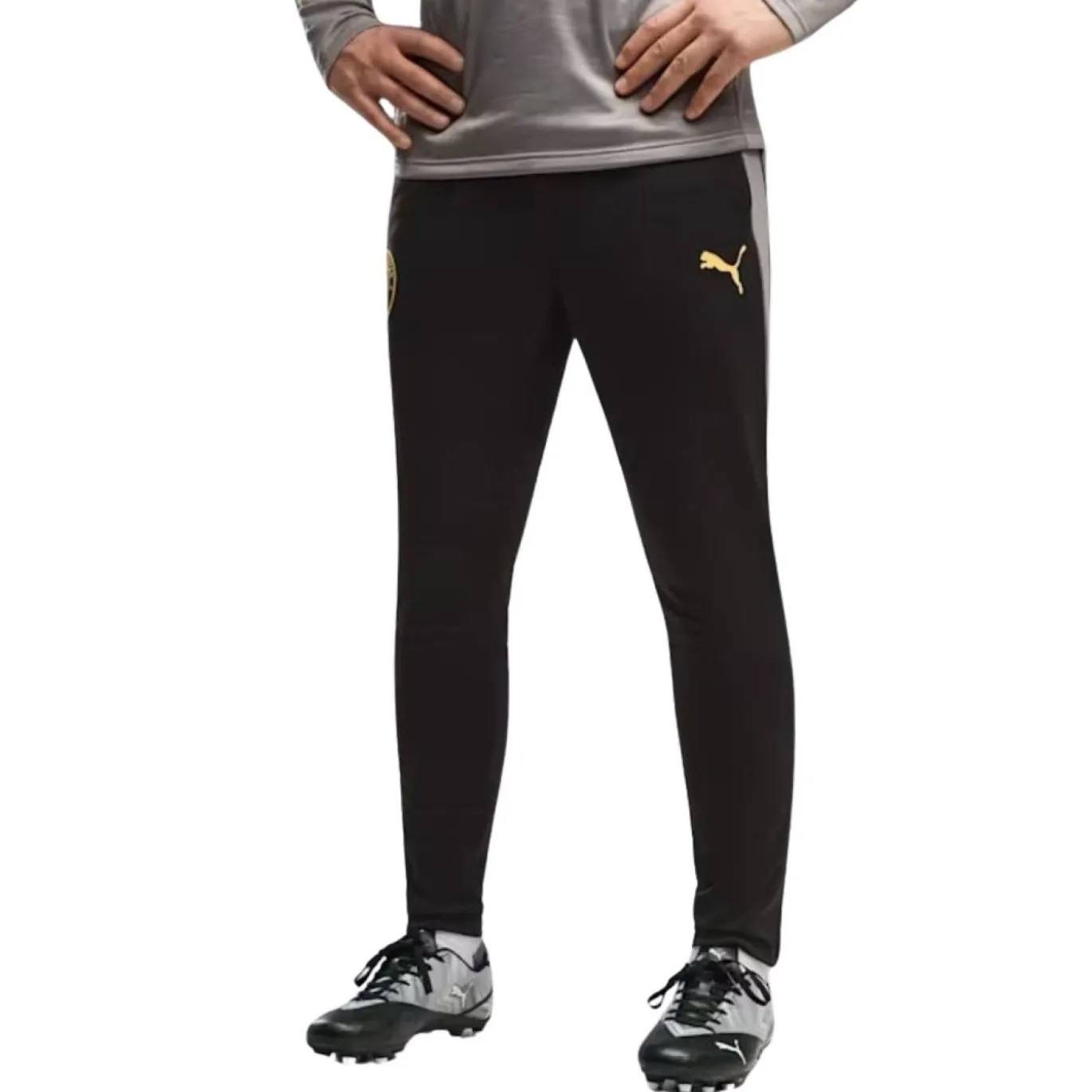 PUMA Manchester City Trainingspak 1/4-Zip 2026-2027 Donkergrijs Zwart Goudgeel