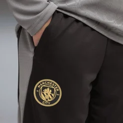 PUMA Manchester City Trainingspak 1/4-Zip 2026-2027 Kids Donkergrijs Zwart Goudgeel