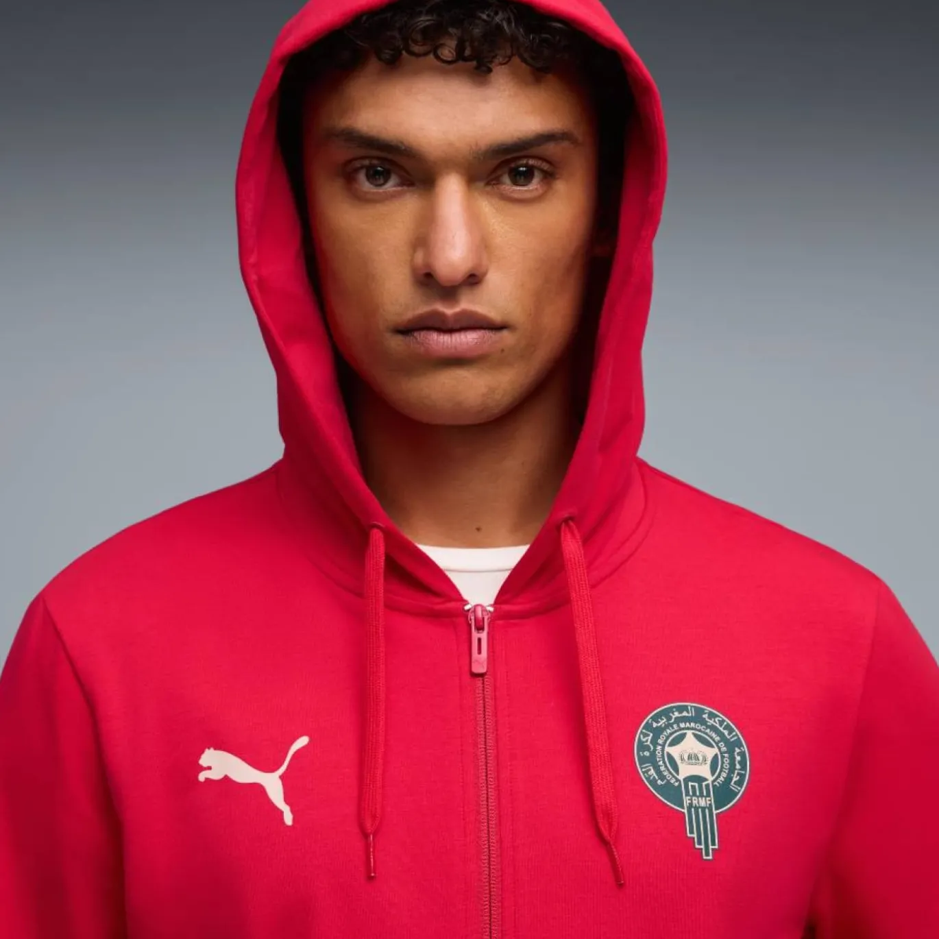PUMA Marokko FtblCulture Trainingspak Hooded Full-Zip Rood Wit